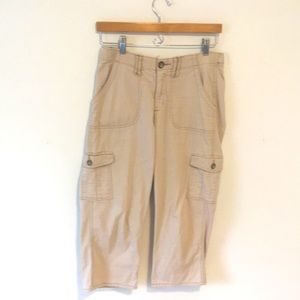 Lee Cream Woman’s Cargo Pants With Comfort Waistband
